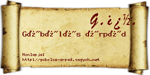 Göbölös Árpád névjegykártya